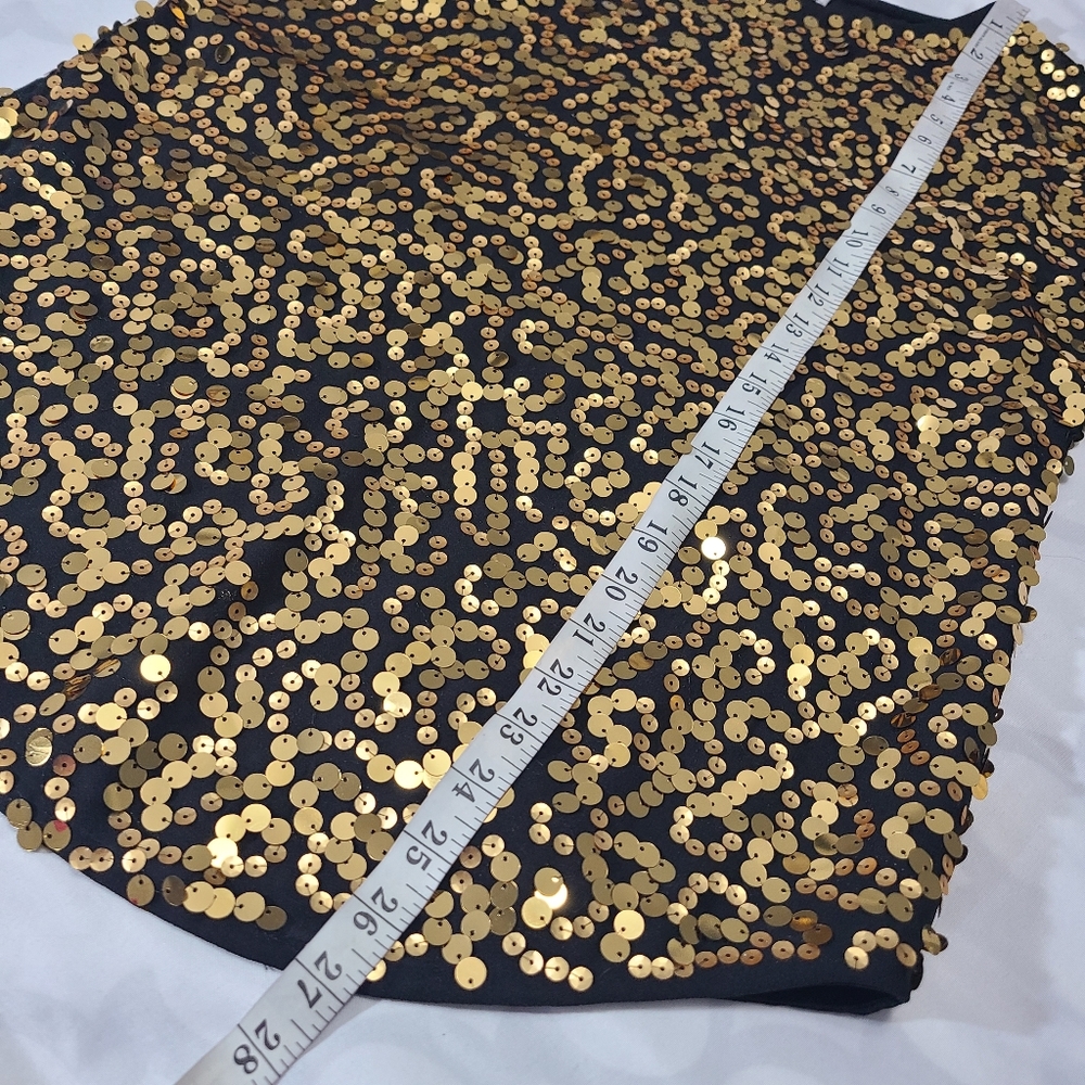 WD.NY Gold Sequin Cap Sleeve‎ Top NWT Size Small - Picture 6 of 10